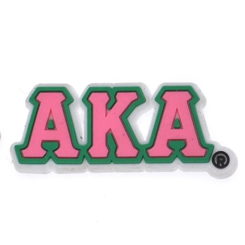 AKA sign Alpha Kappa Alpha pink with green outline 102-150 - Shoe Charm