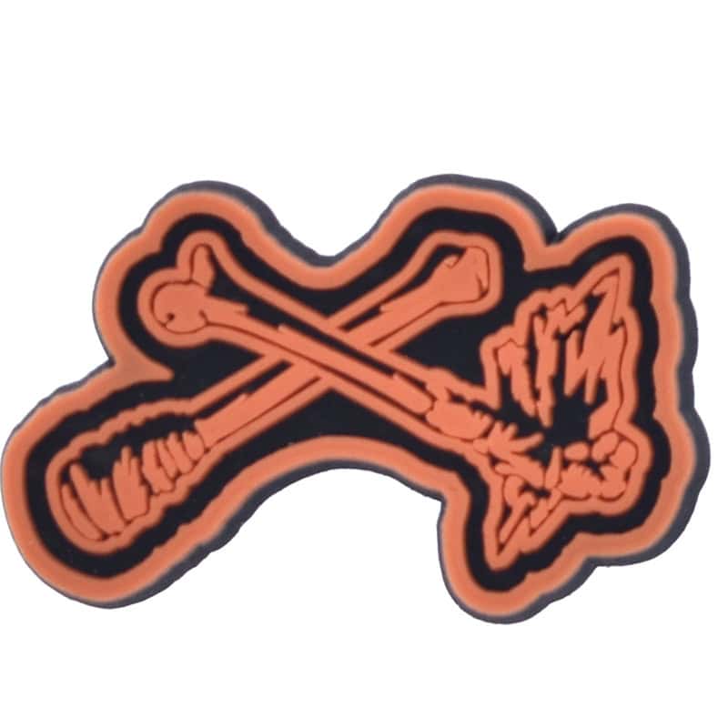 Crossbones torches flaming orange 102-162 - Shoe Charm