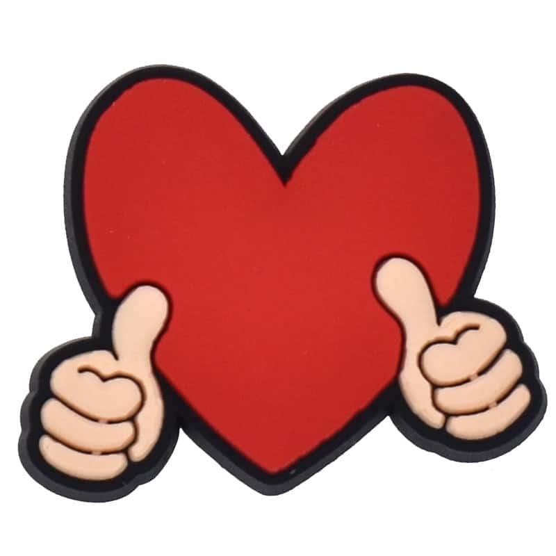 Love heart with thumbs up 102-17 - Shoe Charm