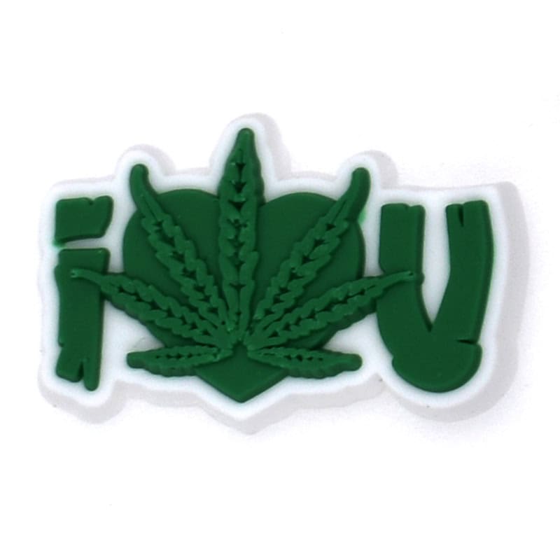 I heart U weed leaf heart 102-22 - Shoe Charm