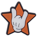 Sign of the horns hand sign with orange star 102-27 - Shoe Charm