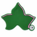 Green leaf with pink outline 102-28 - Shoe Charm