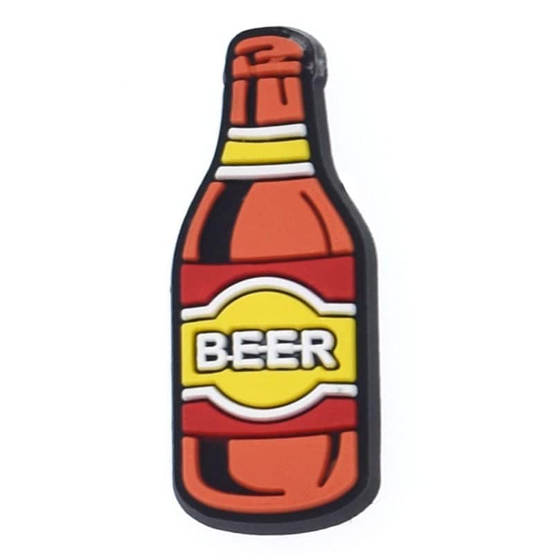 BEER beer bottle yellow & red label 102-33 - Shoe Charm