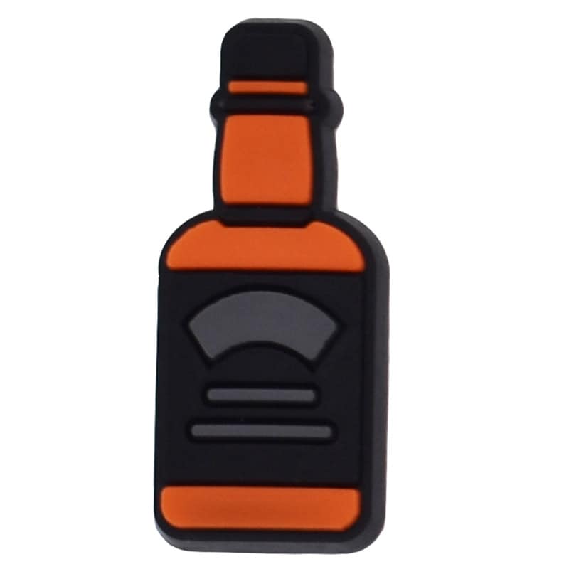 Orange alcohol bottle with black label 102-48 - Shoe Charm