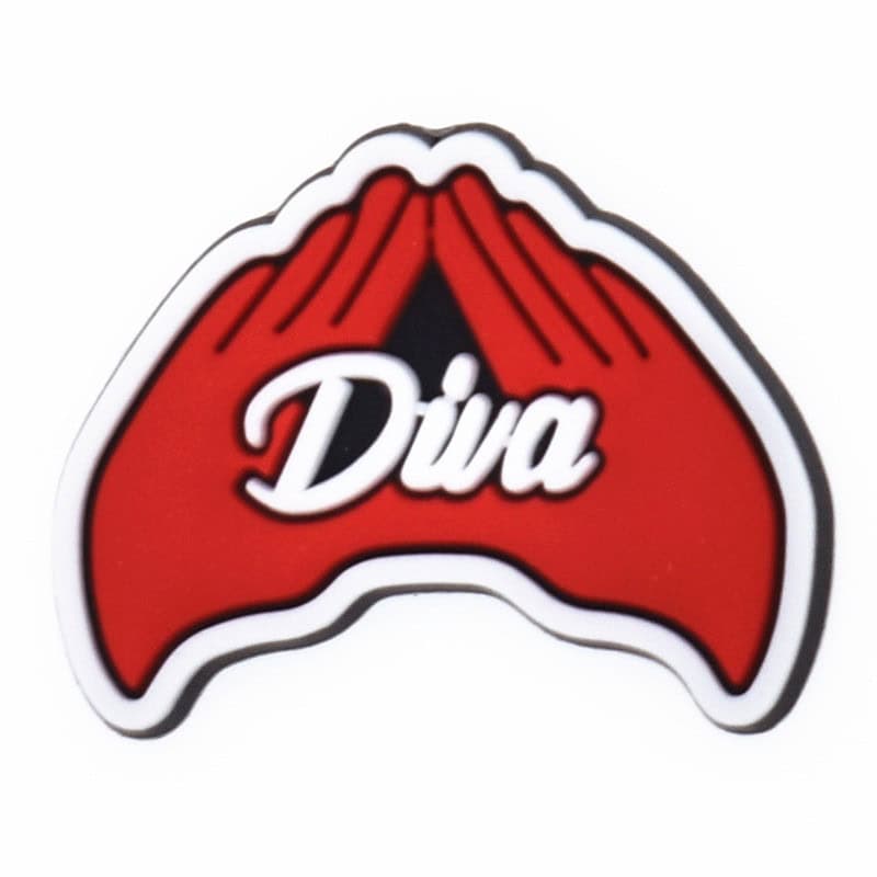 Diva sign with red hands 102-58 - Shoe Charm