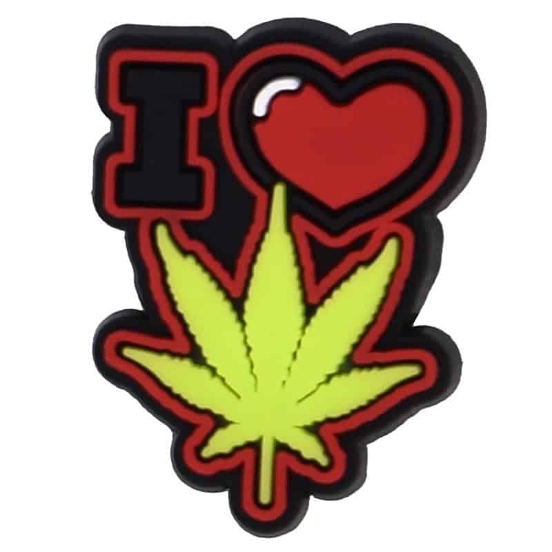 I heart weed leaf sign 102-65 - Shoe Charm
