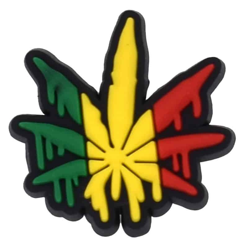 Mali flag coloured weed leaf 102-67 - Shoe Charm