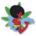 Girl smoking weed with weed leaf in background 102-70 - Shoe Charm