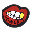 Snarling mouth with gold teeth & red lips 102-85 - Shoe Charm