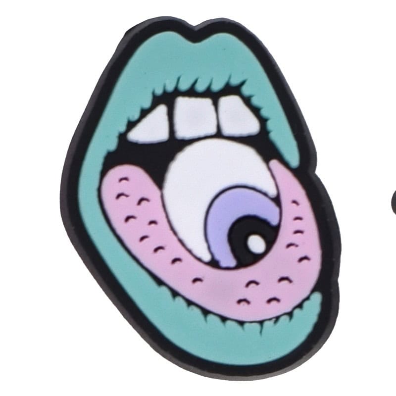 Mouth with eyeball on tongue 102-92 - Shoe Charm