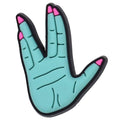 Vulcan Salute blue hand with pink nails 102-95 - Shoe Charm