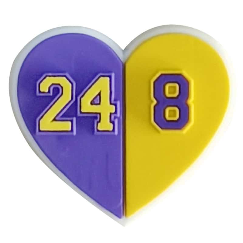 Blue Yellow heart 24 8 Kobe Bryant Basketball player 104-02 Shoe Charm