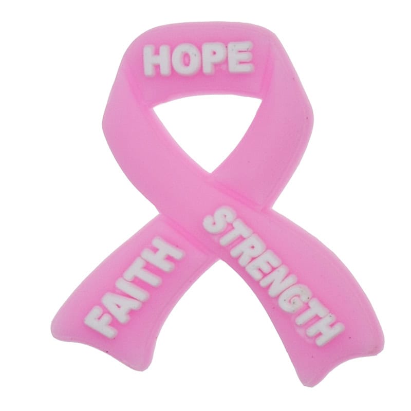 HOPE FAITH STRENGTH Pink awareness ribbon 106-06 Shoe Charm