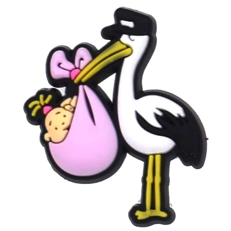 Stork girl delivery 117-14 Shoe Charm