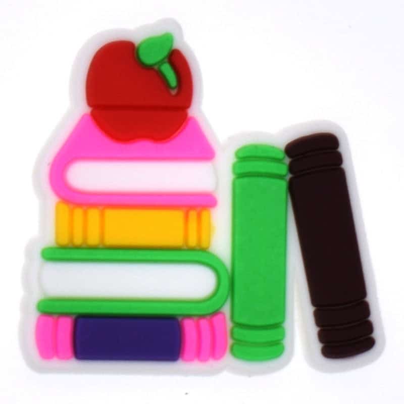 Apple on book pile 118-23 Shoe Charm