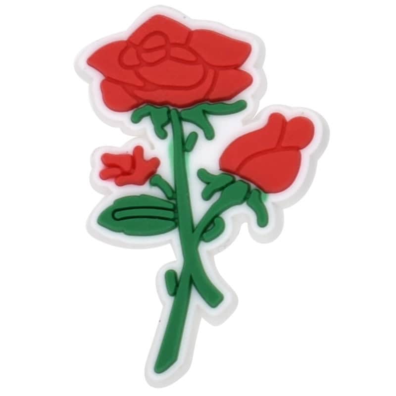 Three headed red rose 122-07 - Shoe Charm