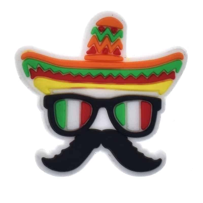 Mexican sombrero glasses & mustache 122-108 - Shoe Charm
