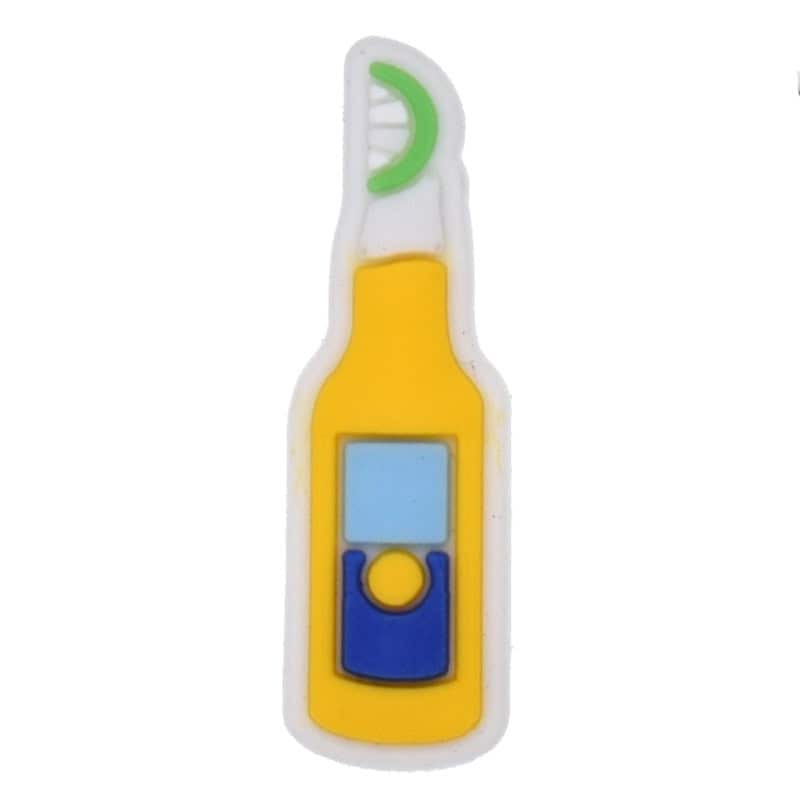 Yellow drink bottle with lime slice 122-24 - Shoe Charm