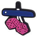 Pink mirror dice hanging from blue mirror 122-41 - Shoe Charm