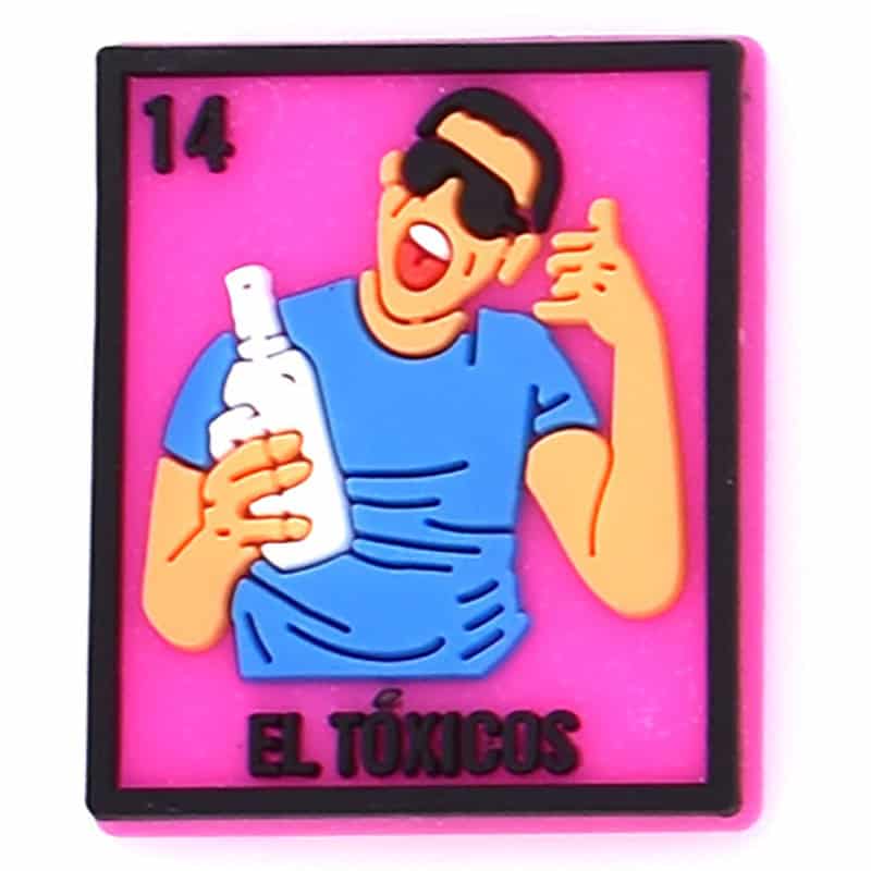 Loteria Mexican Bingo 14 El Toxicos The Toxic man with bottle 122-78 - Shoe Charm