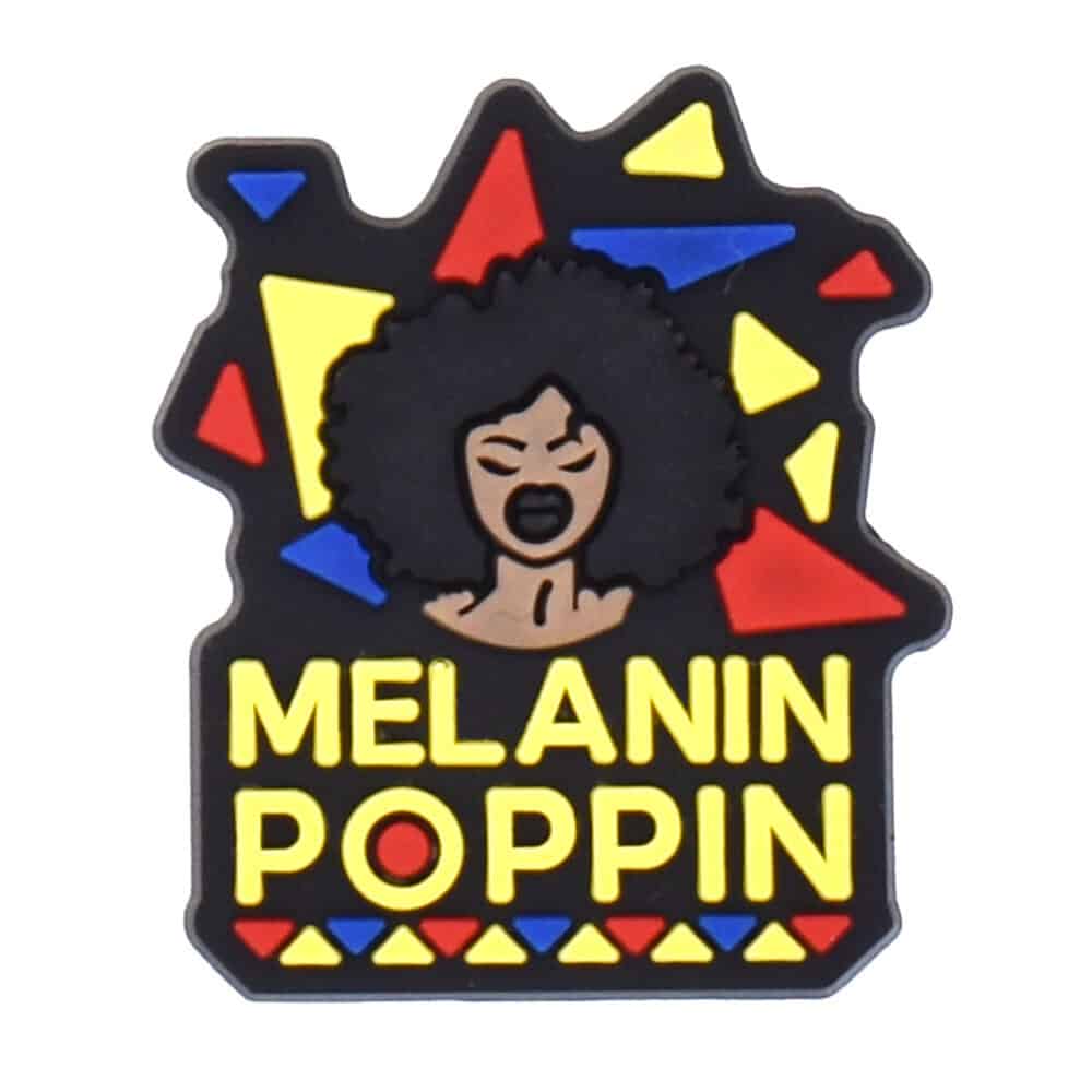 MELANIN POPIN sign logo Black Culture 124-27 Shoe Charm