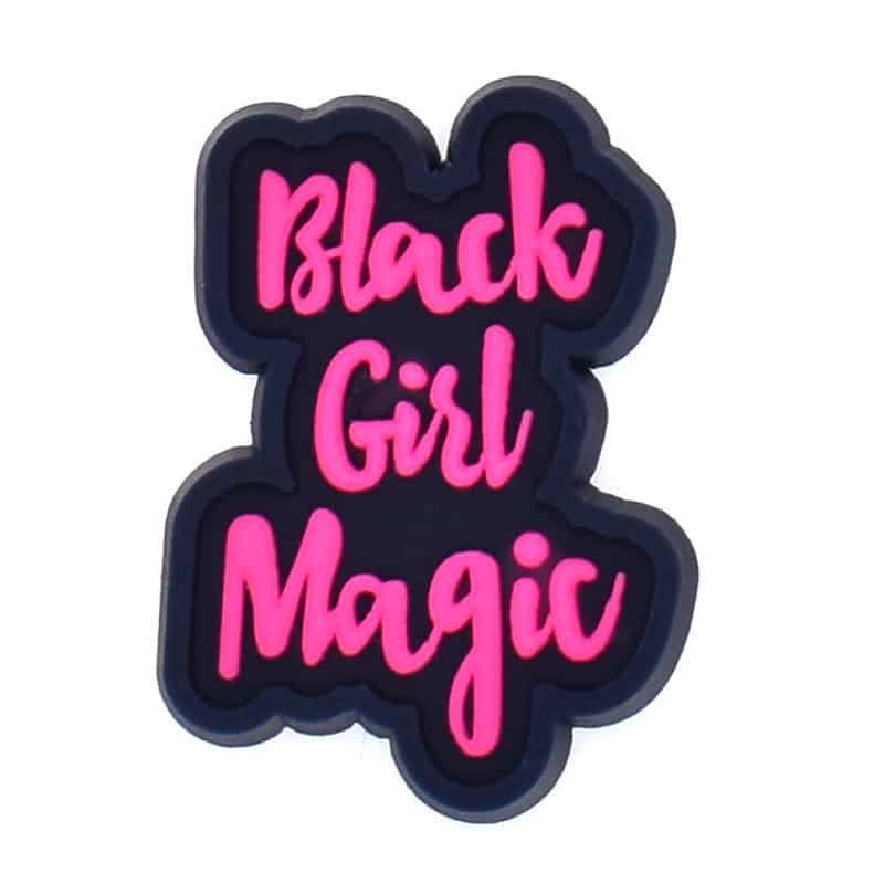 Black Girl magic pink sign logo Black Culture 124-31 Shoe Charm