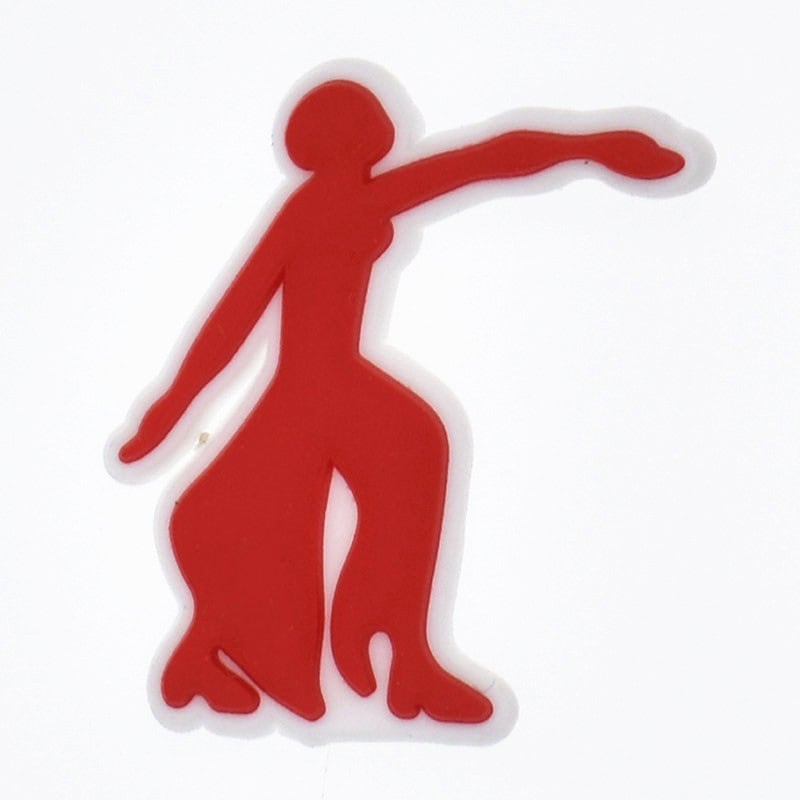 Red silouhette girl Black Culture 124-32 Shoe Charm