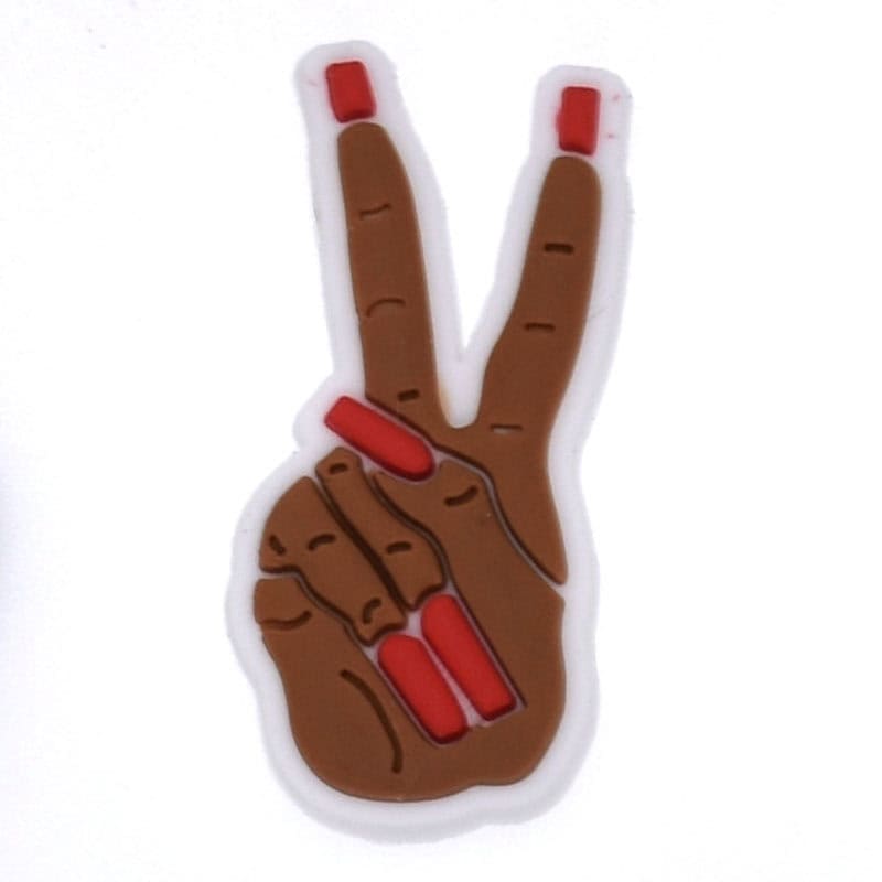 Peace hand sign Black Culture 124-34 Shoe Charm