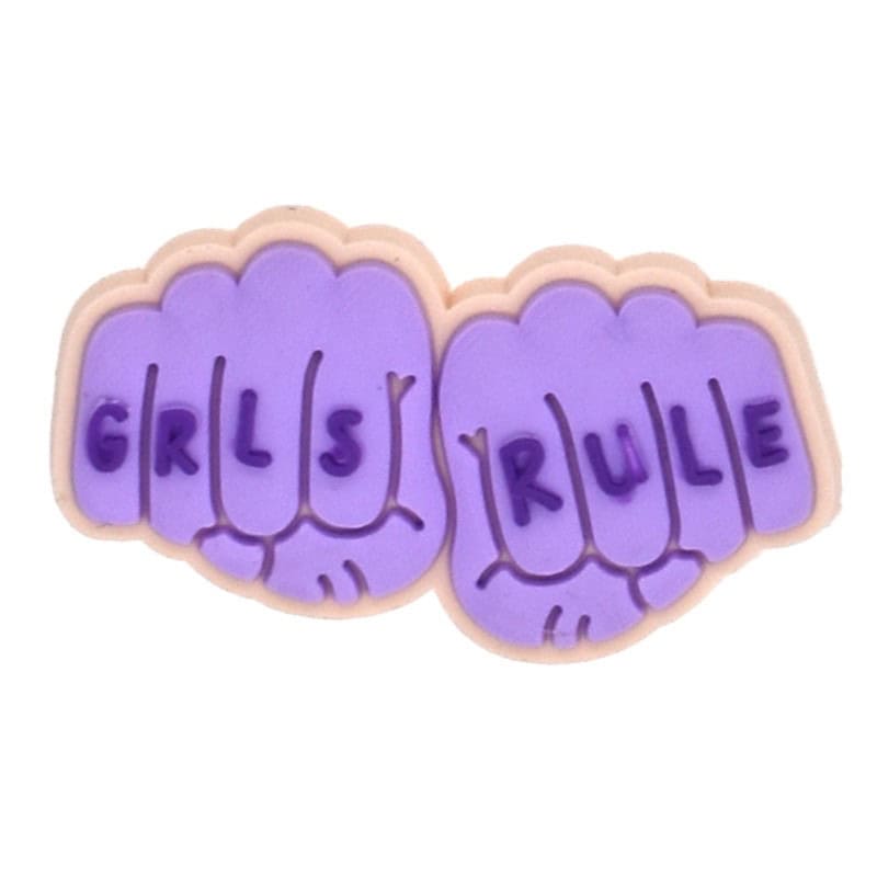 Girls rule sign logo Black Culture 124-43 Shoe Charm