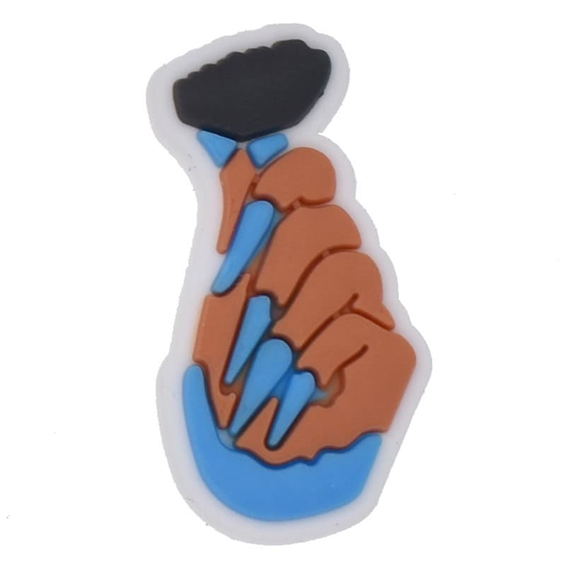 Long lue finger nails Black Culture 124-46 Shoe Charm