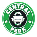 CENTRAL PERK coffee shop sign logo badge Friends 129-09 Shoe Charm