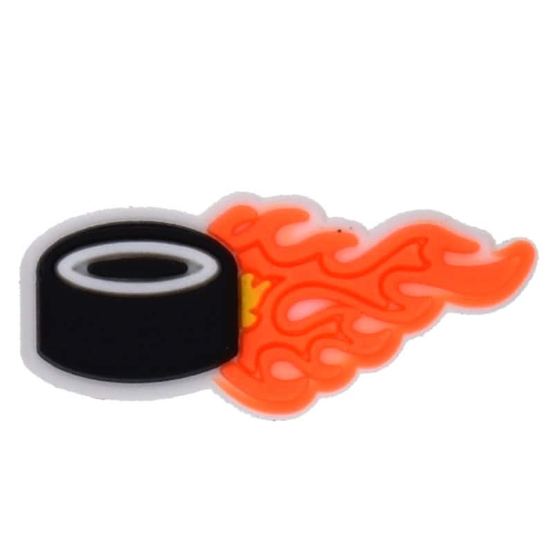 Shooting puck orange Ice Hockey  Trendy Croc Charm Accessory 135-05  Shoe Charm