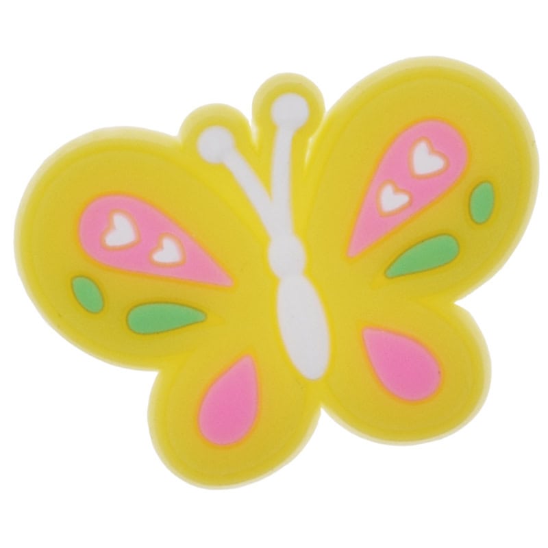 Butterfly open yellow/pink 14-23 Shoe Charm