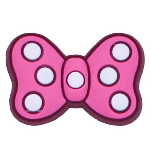 Pink bow with white spots 15-14 - Shoe Charm