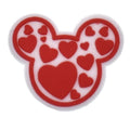 Red hearts Mickey head 15-80 - Shoe Charm