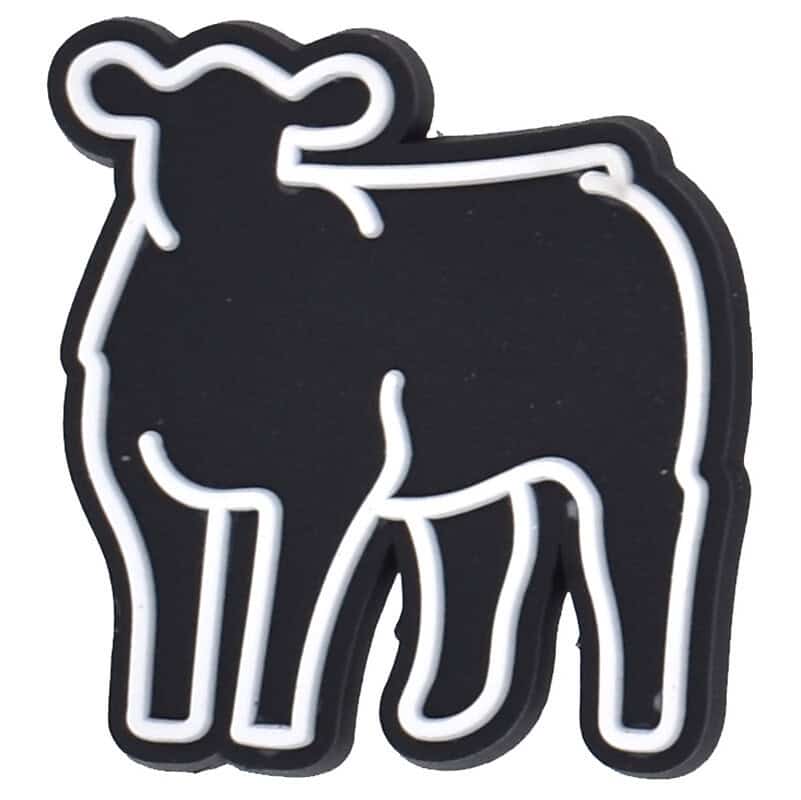 Black cow sillhouette 157-07 Shoe Charm