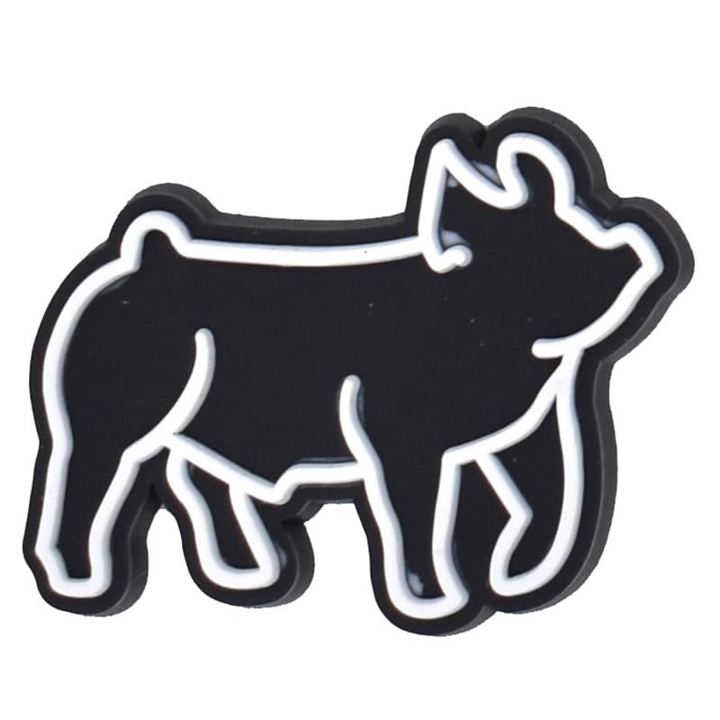 Black pig sillhouette 157-08 Shoe Charm