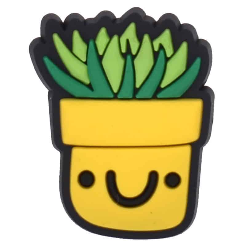 Yellow Happy cacti plant pot 161-01 Shoe Charm