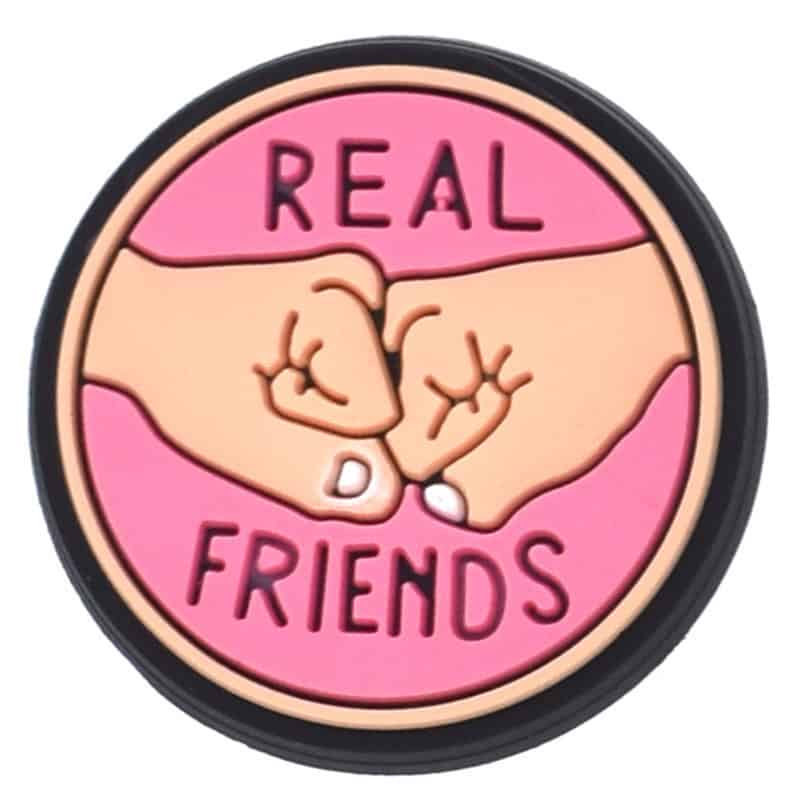 Pink REAL FRIENDS badge 161-07 Shoe Charm