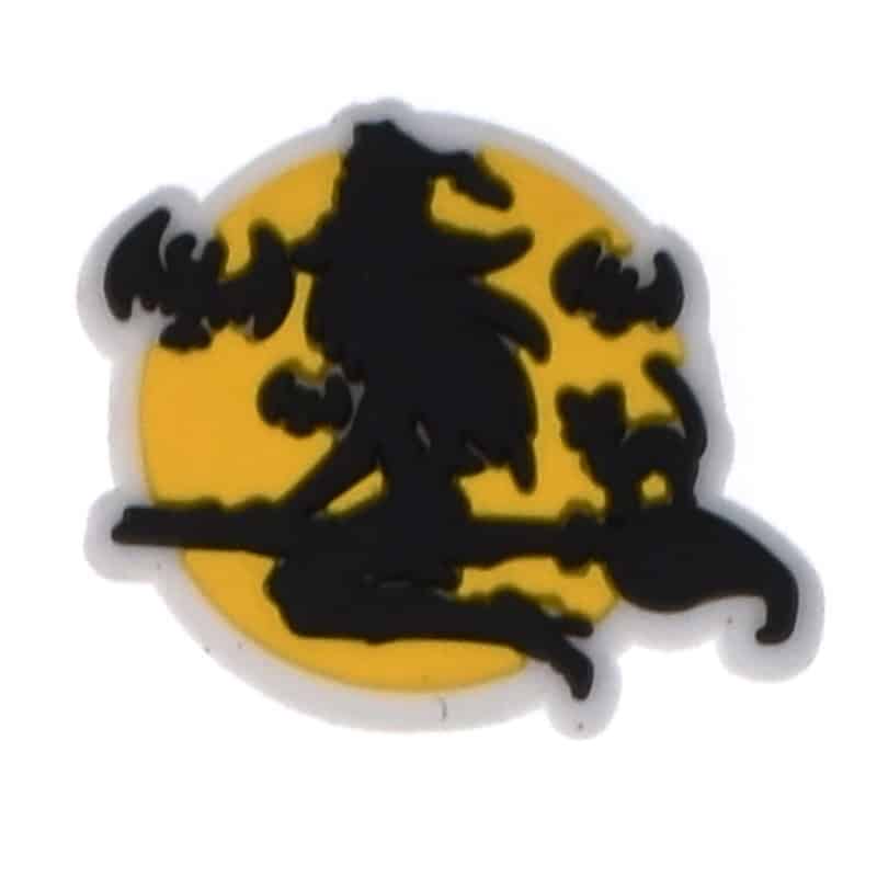 Witch on broom badge 161-14 Shoe Charm