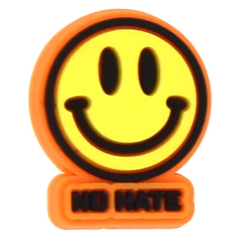 NO HATE smile emoji sign 161-19 Shoe Charm