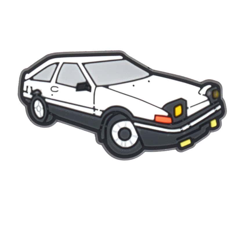 White hatchback car 165-44 - Shoe Charm