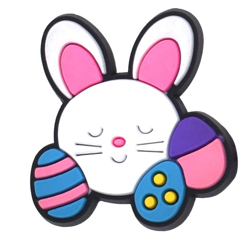 White Easter bunny 168-09 Shoe Charm