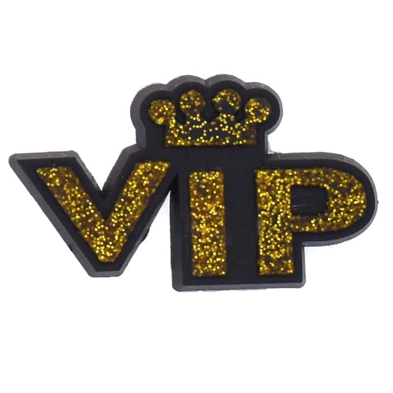 VIP sparkly gold sign with crown 171-44 Shoe Charm
