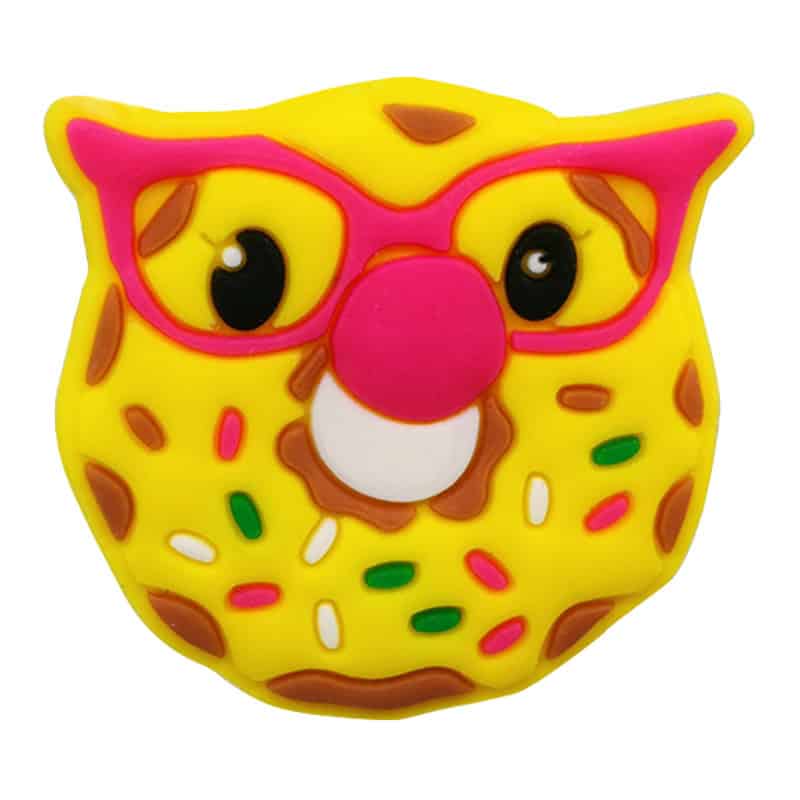 Yellow glasses smile donut 174-23 Shoe Charm