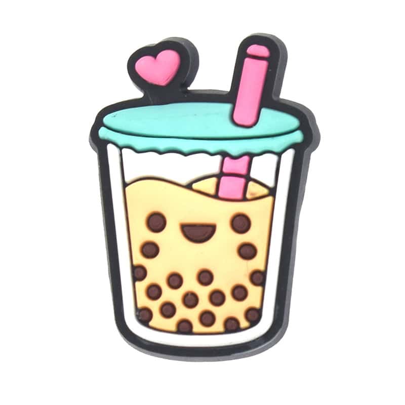Happy yellow bubble tea 174-27 Shoe Charm