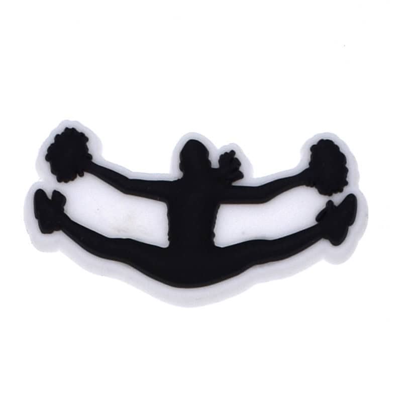Shoe Charm - Cheerleader flying splits sillouhette 184-03