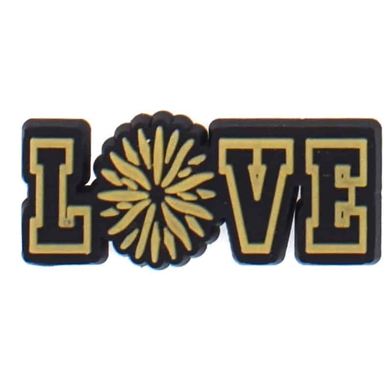 Shoe Charm - Yellow LOVE pompom sign logo Cheerleaders 184-09