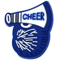 Shoe Charm - Blue megaphone & pompom Cheerleaders 184-14