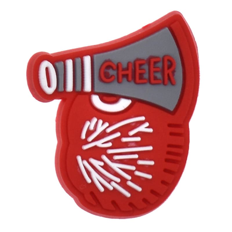 Shoe Charm - Red megaphone & pompom Cheerleaders 184-15